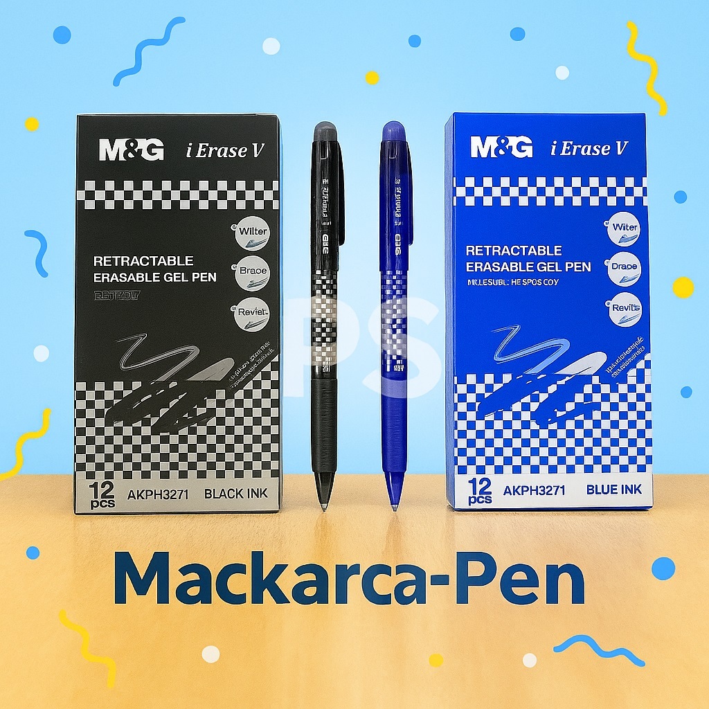 

Pulpen Gel M&G iErase V 0.7mm – Bisa Dihapus / Erasable Pen Warna Hitam & Biru (Per PCS)