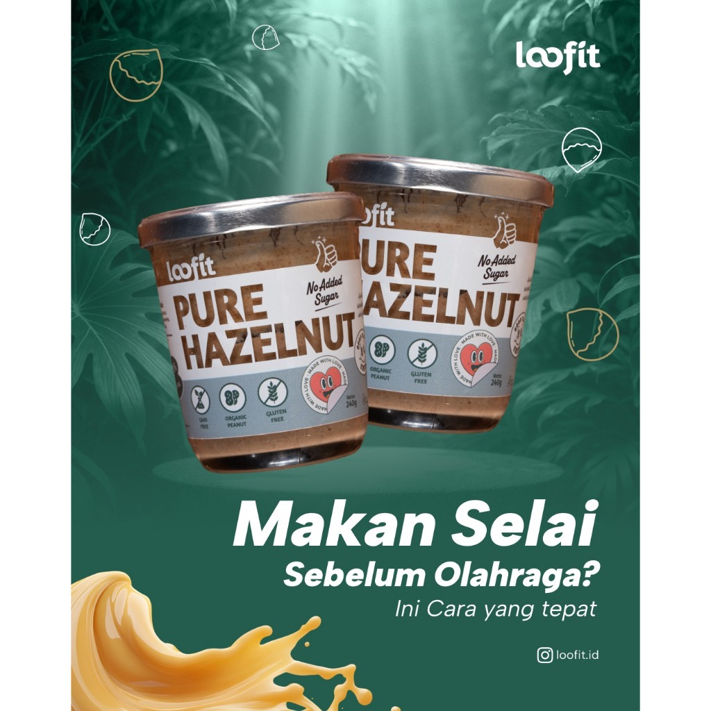 

Loofit Peanut Butter / Selai Kacang Pure Hazelnut 240g Tanpa Gula Tambahan Lembut Creamy