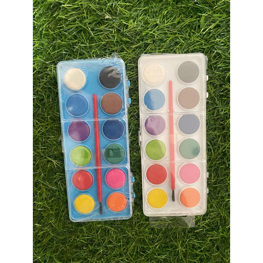 

Cat Air Padat Watercolor Cake Solid set 12 Warna Ekonomis
