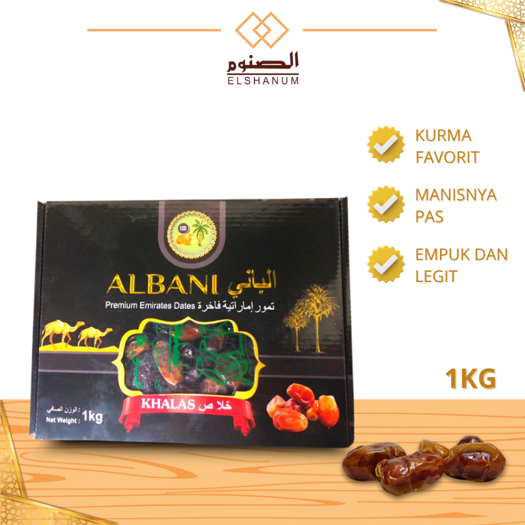 

KURMA KHALAS PREMIUM 1KG/ KURMA KHALAS ALBANI / KHALAS SAAD / Kurma Khalas 1 kg Asli 100% Original