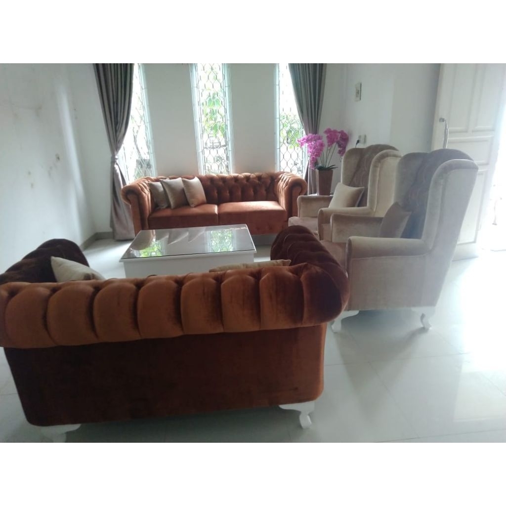 Sofa Chesterfield/sofa seribu kancing/sofa mewah/sofa klasik