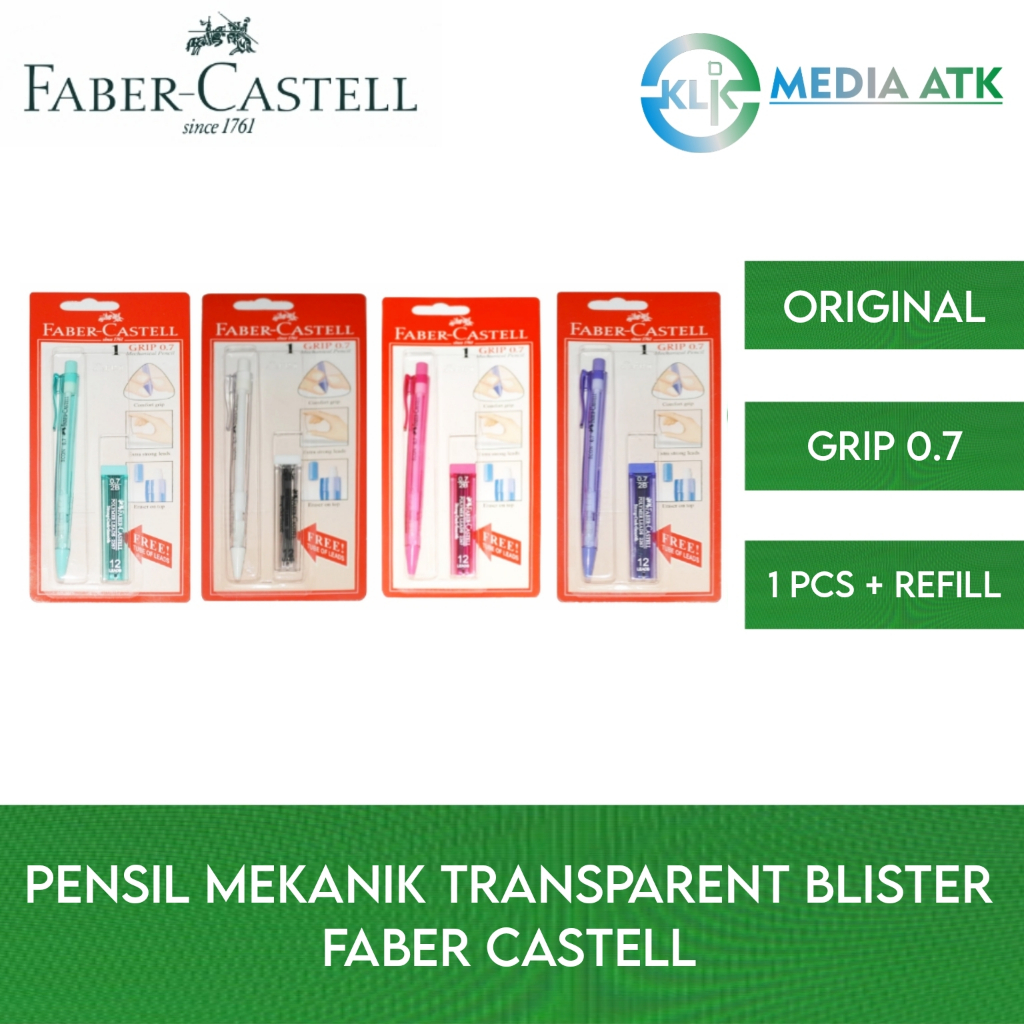 

Pensil Mekanik Faber-Castell Transparent Blister 0.7mm Include Refill