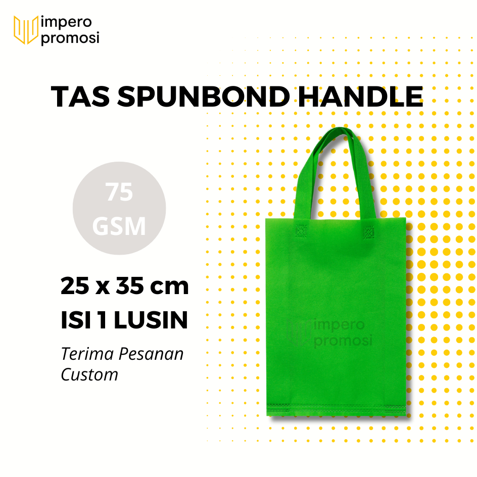 

Impero - GOODIE BAG SPUNBOND HANDLE 25x35 / Harga Satuan / Kantong Belanja Murah (Hijau Muda)