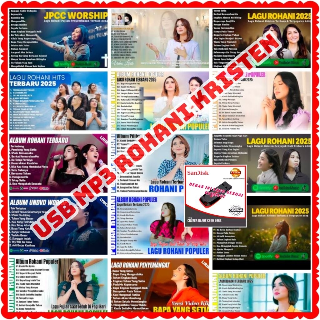 USB MP3 LAGU ROHANI KRISTEN-USB MP3 LAGU ROHANI KATOLIK-USB LAGU ROHANI TERBARU 2025-USB MP3 MUSIK M