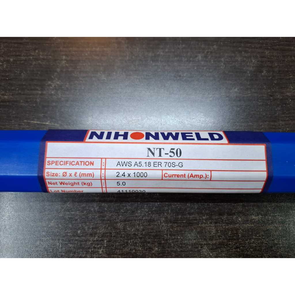 Kawat Las TIG ER 70S-G NIHONWELD NT-50 (ER-70S-G) Dia 2.4mm