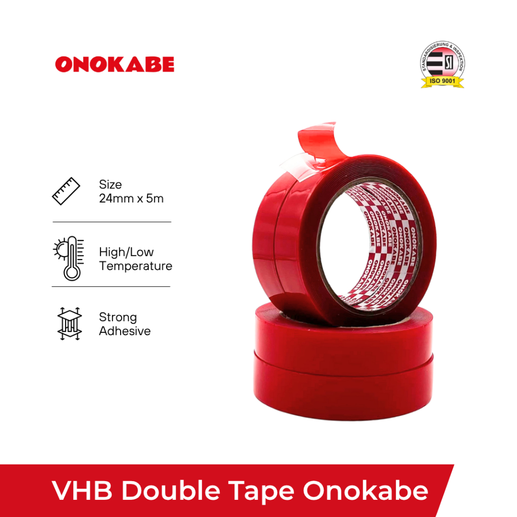 

Double Tape Transparent Acrylic 24mm x 5m - Lakban Onokabe