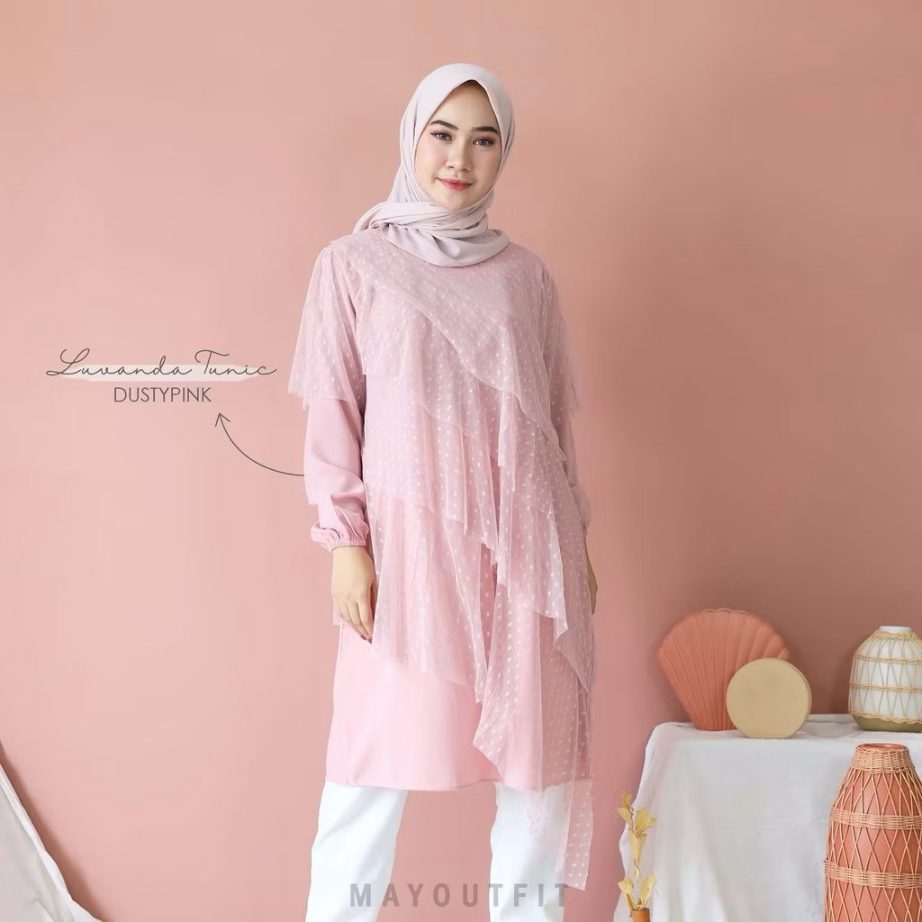 Prelove gamis brokat baju undangan, tunik mayoutfit, tunik bunga, tunik silk