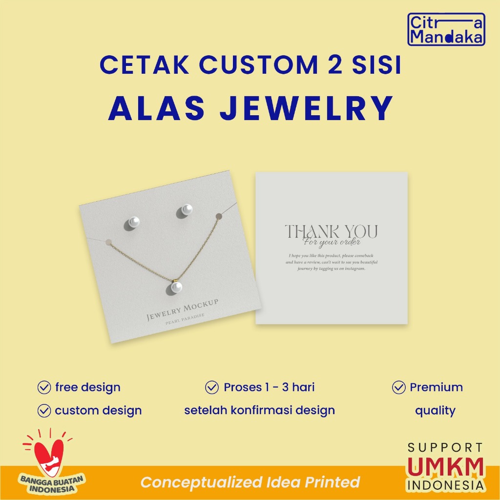 

Alas Packing Perhiasan | Kartu Display Souvenir Aksesoris Anting Kalung Gelang Custom 2 Sisi