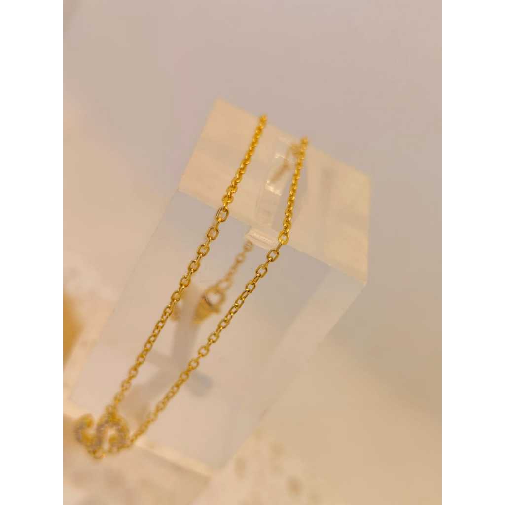 gelang emas 8k model variasi serut huruf S mt.putih