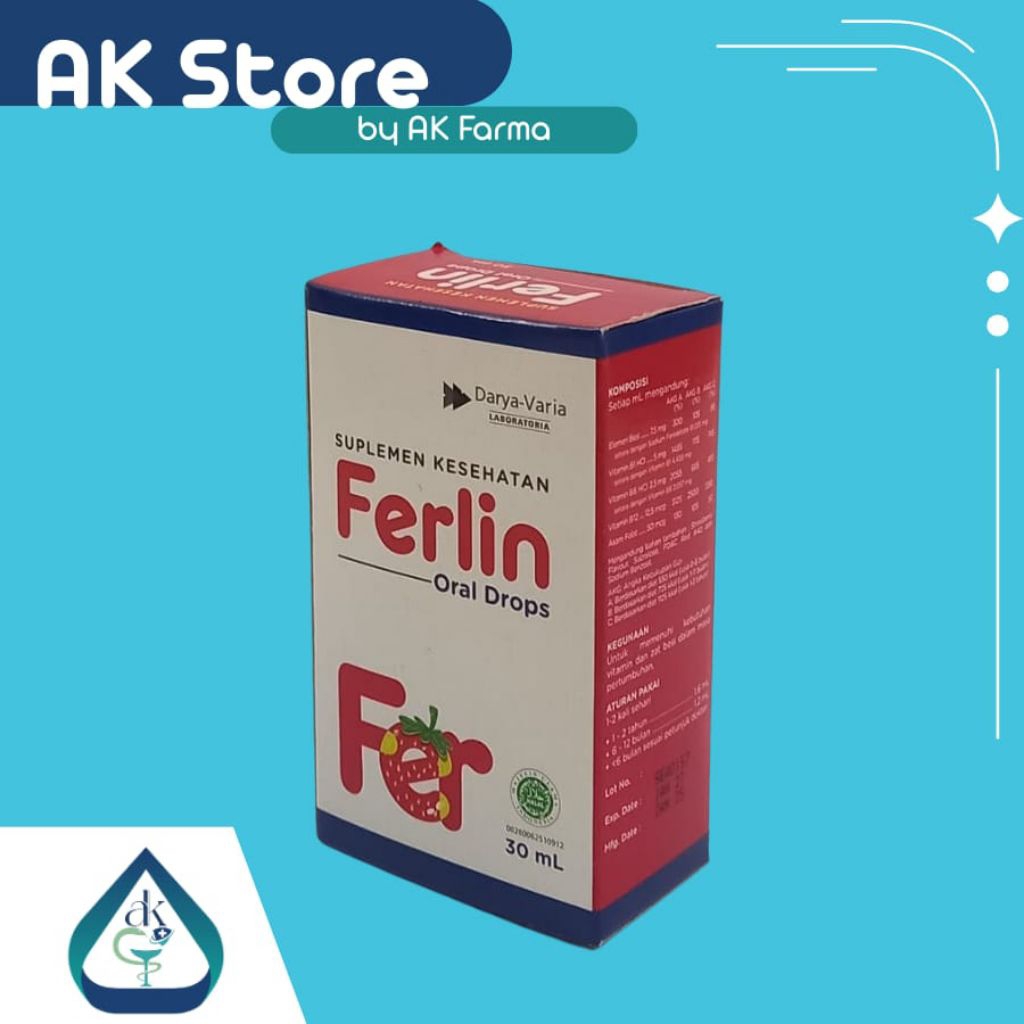 FERLIN ORAL DROPS - Suplemen zat besi untuk bayi/anak, defisiensi besi, diare