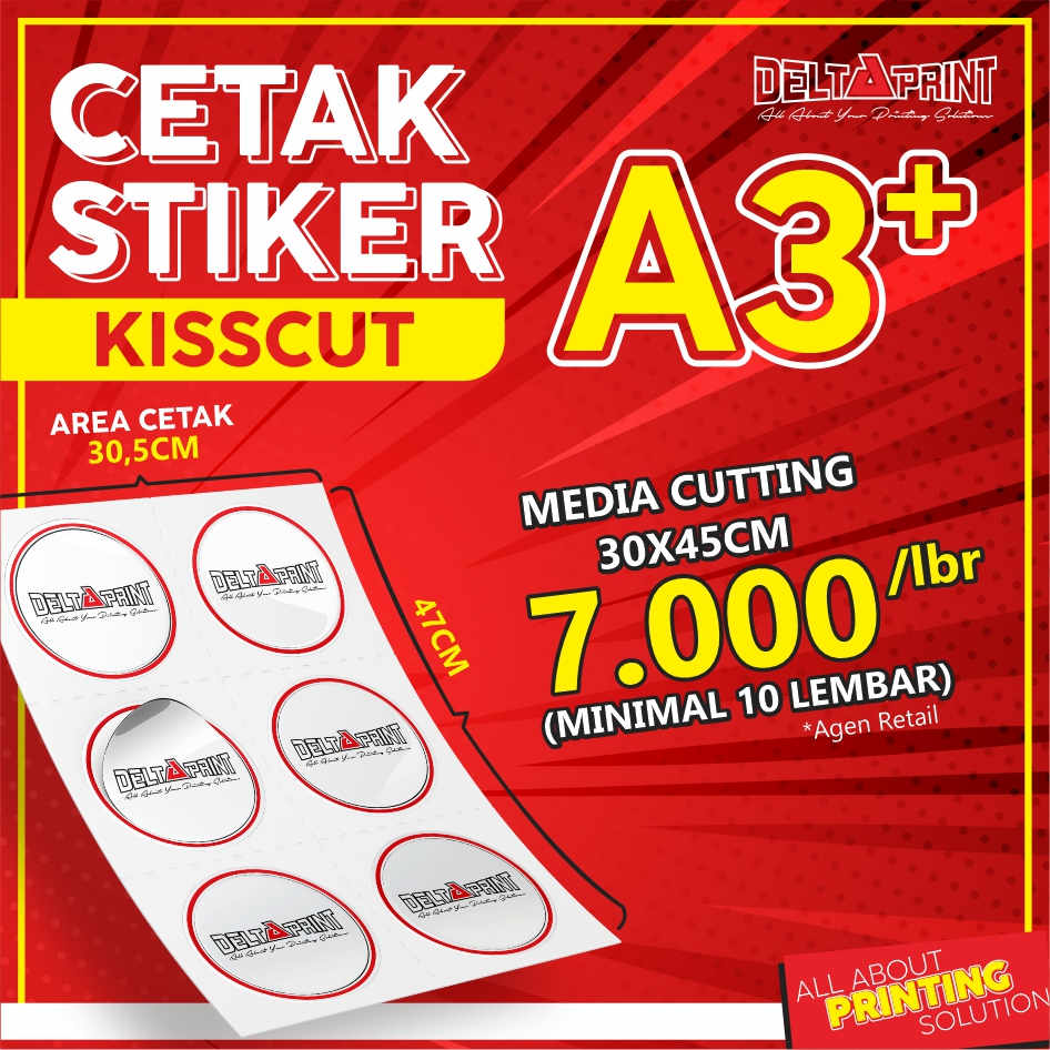 

CETAK STIKER A3+ BISA CUSTOM DESAIN - CUTTING SESUAI POLA [KISS CUT]