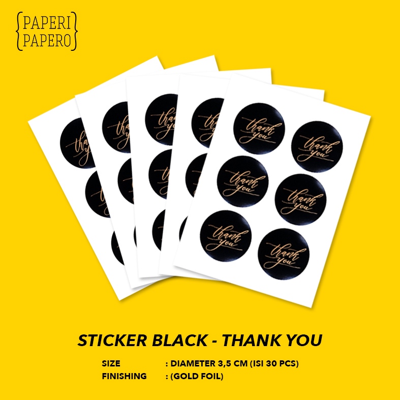 

Thank You Sticker - Stiker Segel Tempel Hitam Black (30 pcs)