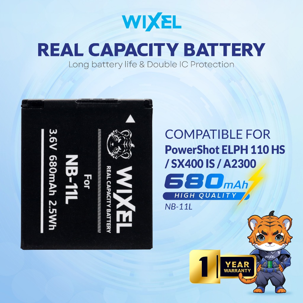 WIXEL Baterai Kamera NB-11L for Canon PowerShot Digital IXUS 125 HS / 132 / 135 / 141 / 240 / 245 11
