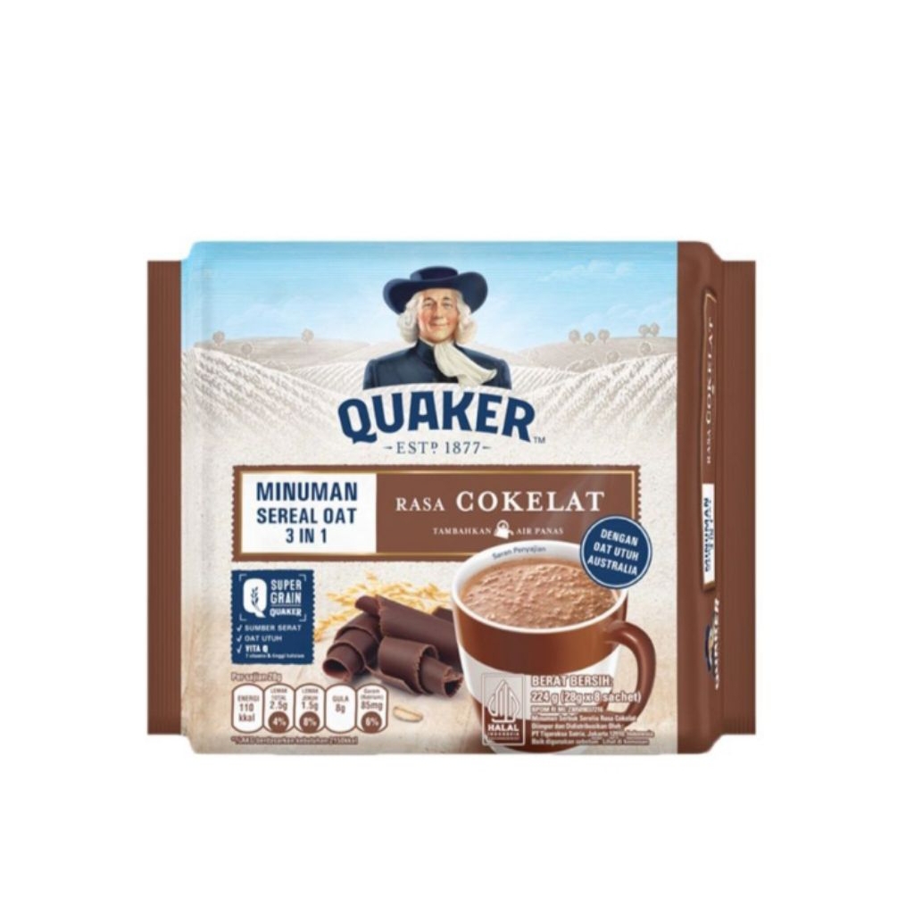

Quaker 3in1 Minuman Sereal Bag 8×28g – Cereal Instan Sachet