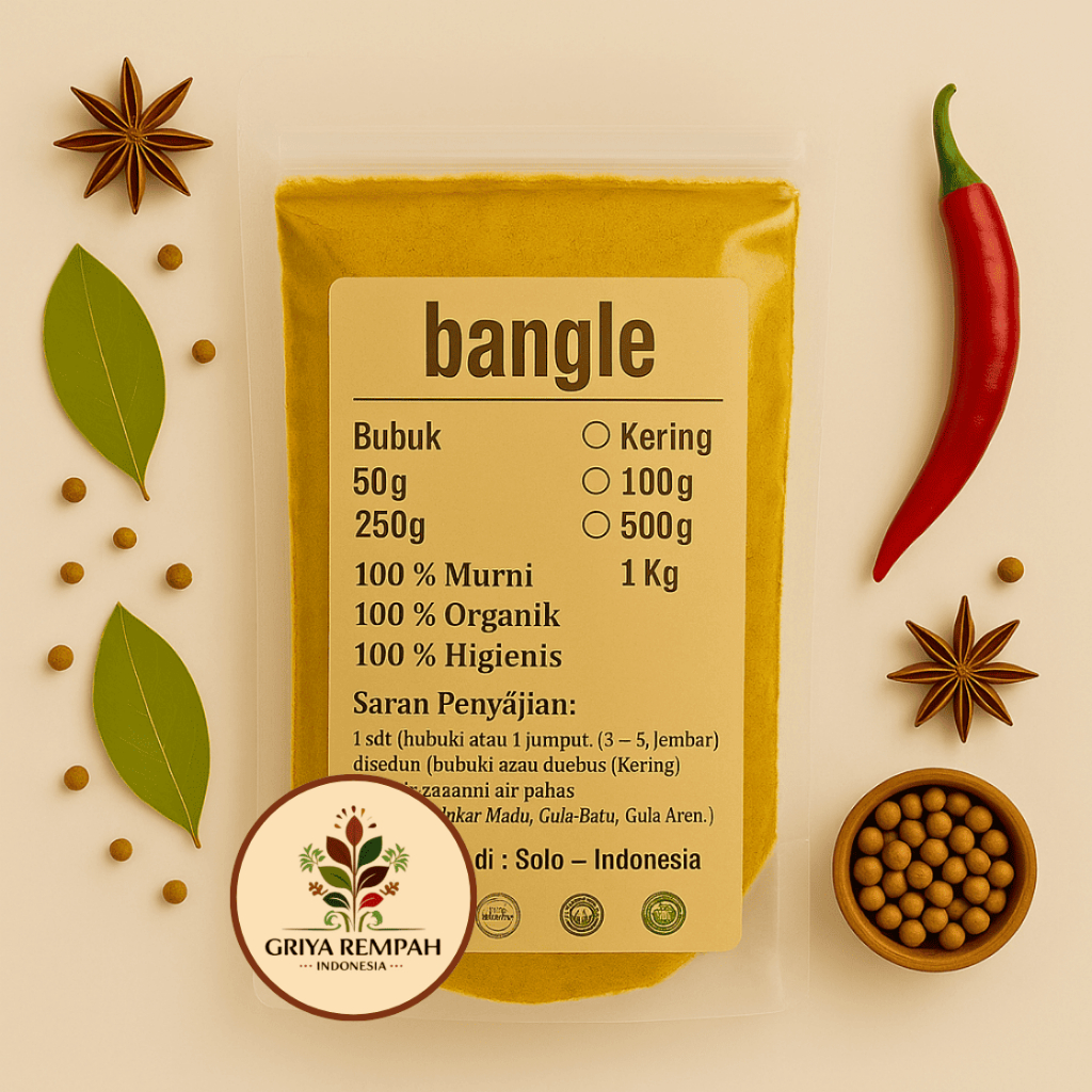 

BANGLE BUBUK 500 GRAM Premium – Bengle Ramuan Rempah Herbal 100% Alami Kering Murni untuk Rimpang Jamu Tradisional Kesehatan & Minuman Sehat Zingiber montanum