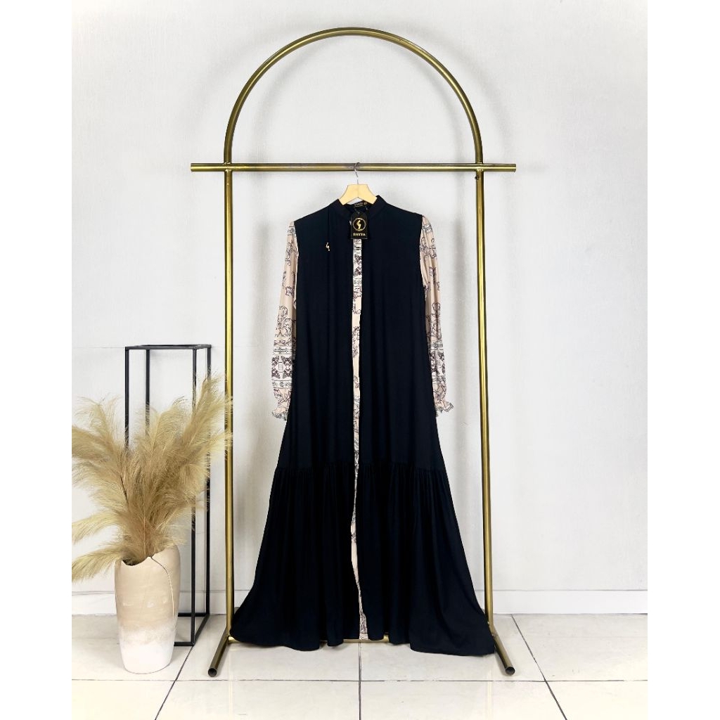 zeva midi by hayfa✔️midi dress, gamis simple, gamis polos motif, gamis hayfa