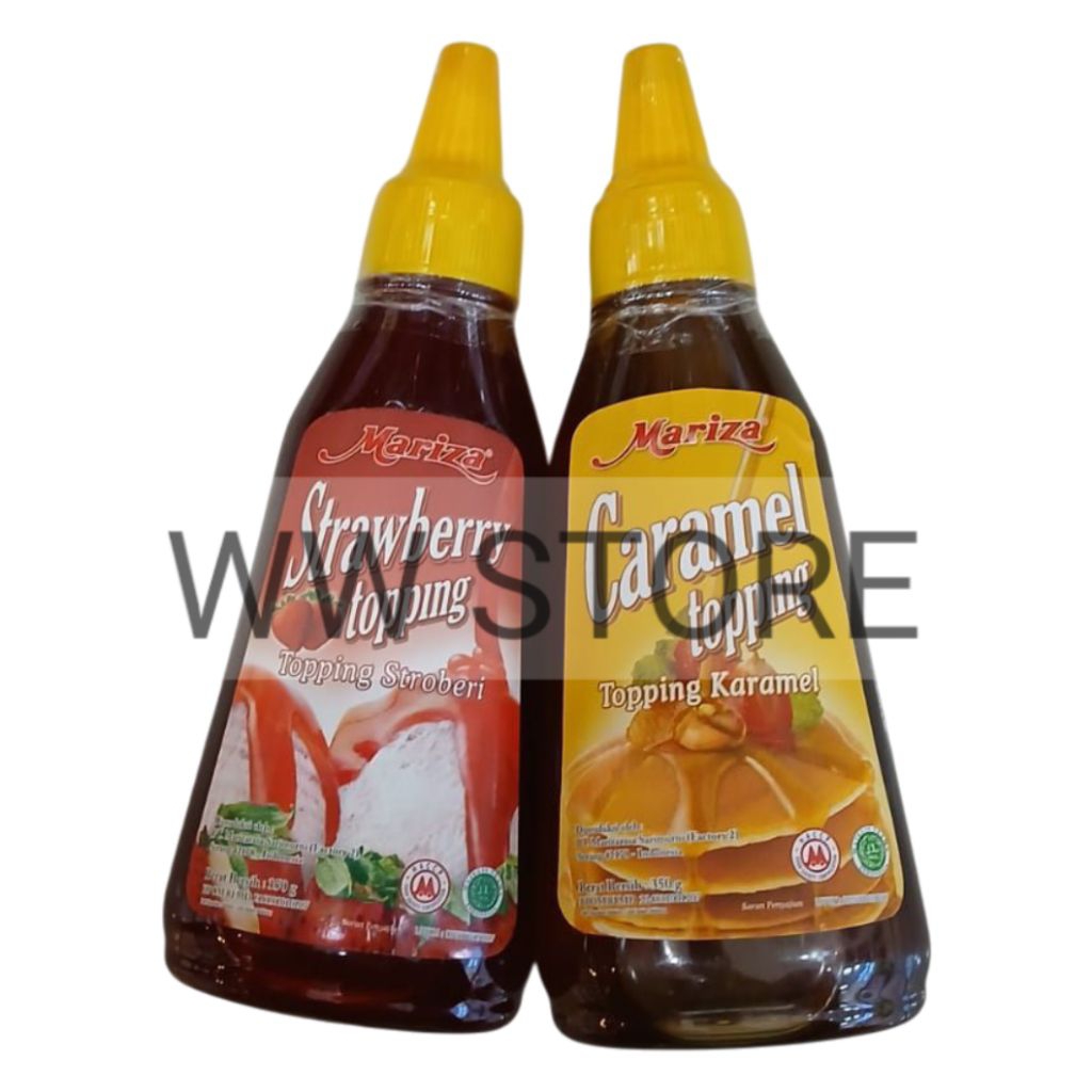 

Saus toping rasa buah stroberi karamel halal MUI Mariza STRAWBERRY CARAMEL topping botol bottle 350g