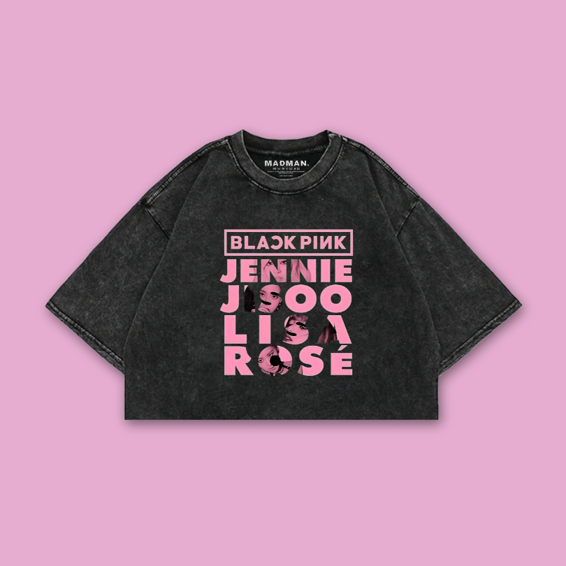 MADMAN Croptee Washed BLACKPINK “BLACKPINK” | Konser KPOP | T-shirt | Kaos Crop | CRP WO BP-3