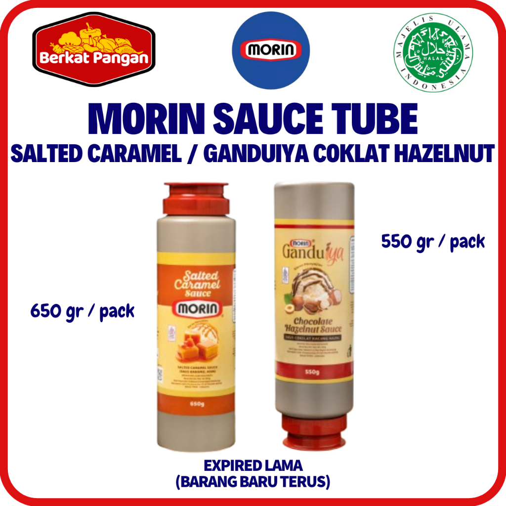 

Morin Sauce Tube - Salted Caramel 650gr, Ganduiya Cokelat Hazelnut 550gr