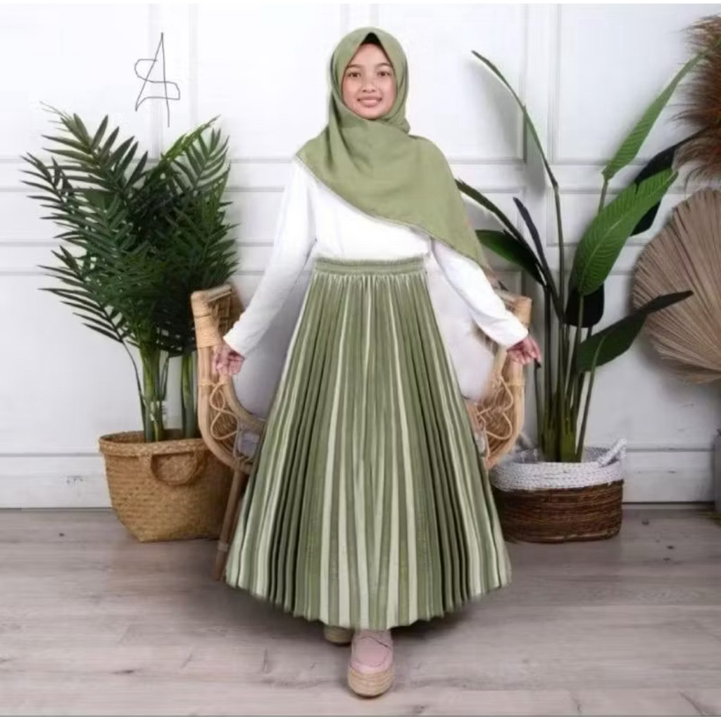 Rok Plisket Bludru Velvet Anak Premium / Rok Bludru Anak