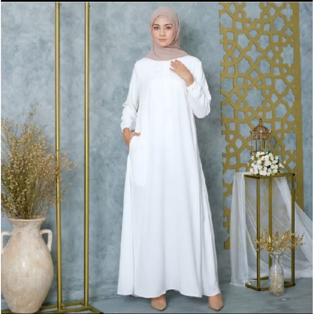 MANSET GAMIS DALAMAN BAHAN KAOS RAYON MANSET GAMIS POLOS MANSET GAMIS LENGAN PANJANG