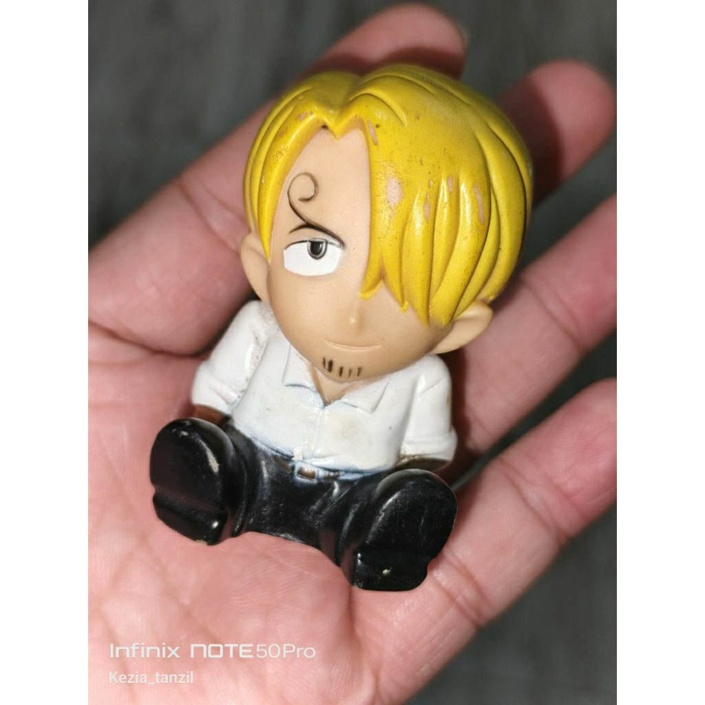 ACTION MINI FIGURE FIGUR ANIME ONE PIECE ONEPIECE OP SANJI RARE LANGKA DUDUK SANTAI LUFFY LUFFI LUFY