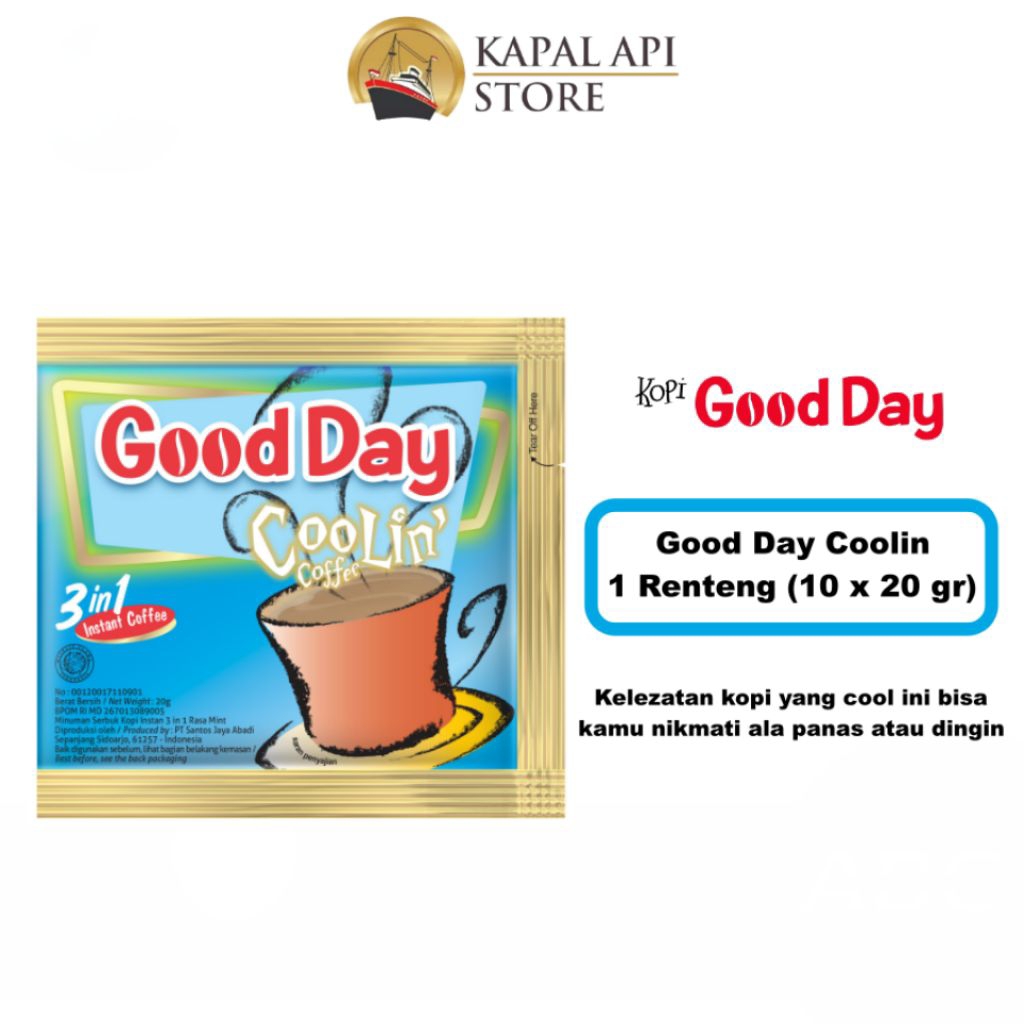 

GOOD DAY COOLIN 1 RENCENG ISI 10×20 GRAM