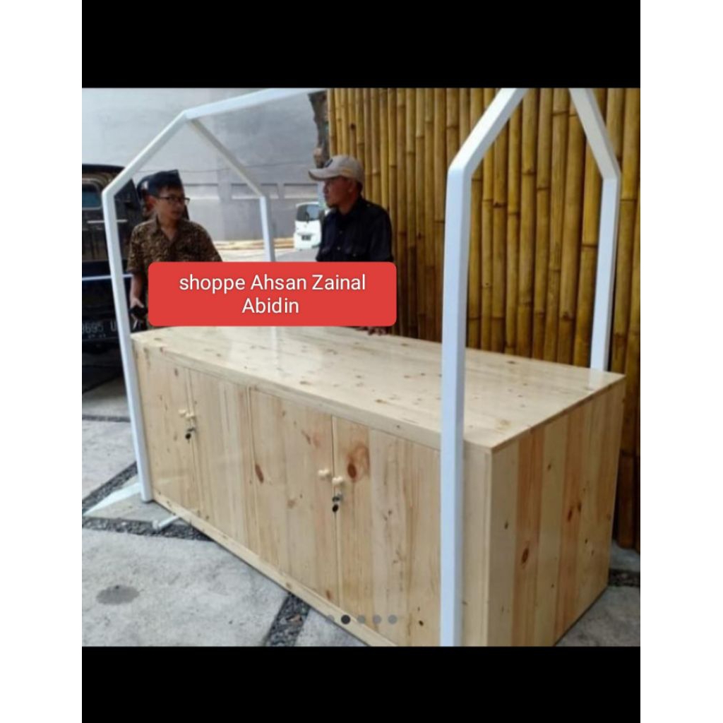 booth minimalis jati Belanda booth jualan