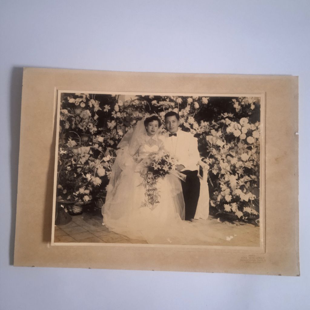 Antik Foto Hitam Putih Pernikahan Tionghoa Keluaran Studio Foto Tjia Hom Hway Semarang Ukuran Besar 