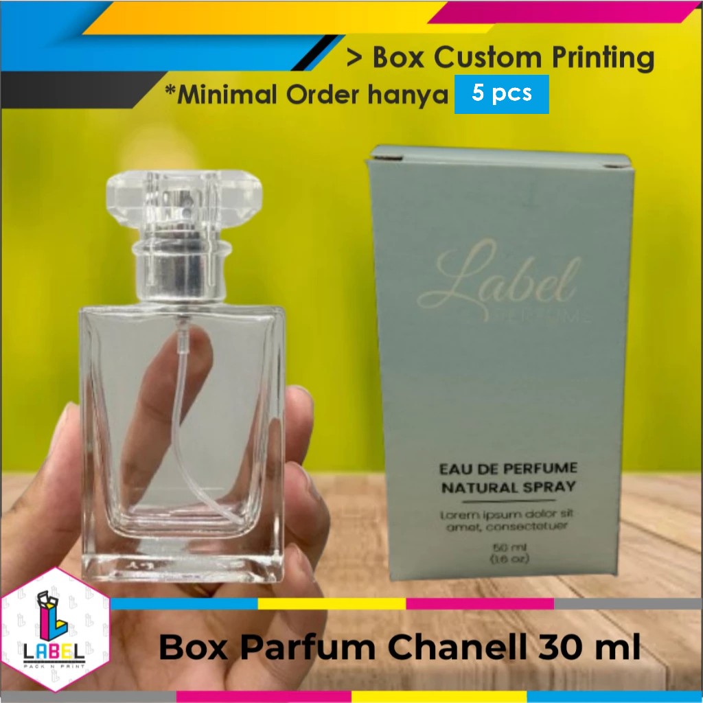 

Dus Packaging / Box parfum Chanell semipres 30ml Custom desain Full Print