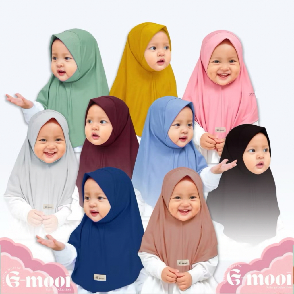 G-MOOI Hijab Anak Bayi 0 6 Bulan 1 4 Tahun Dagu Bergo Malaysia 4-8 Th Kerudung Anak Perempuan 0-12