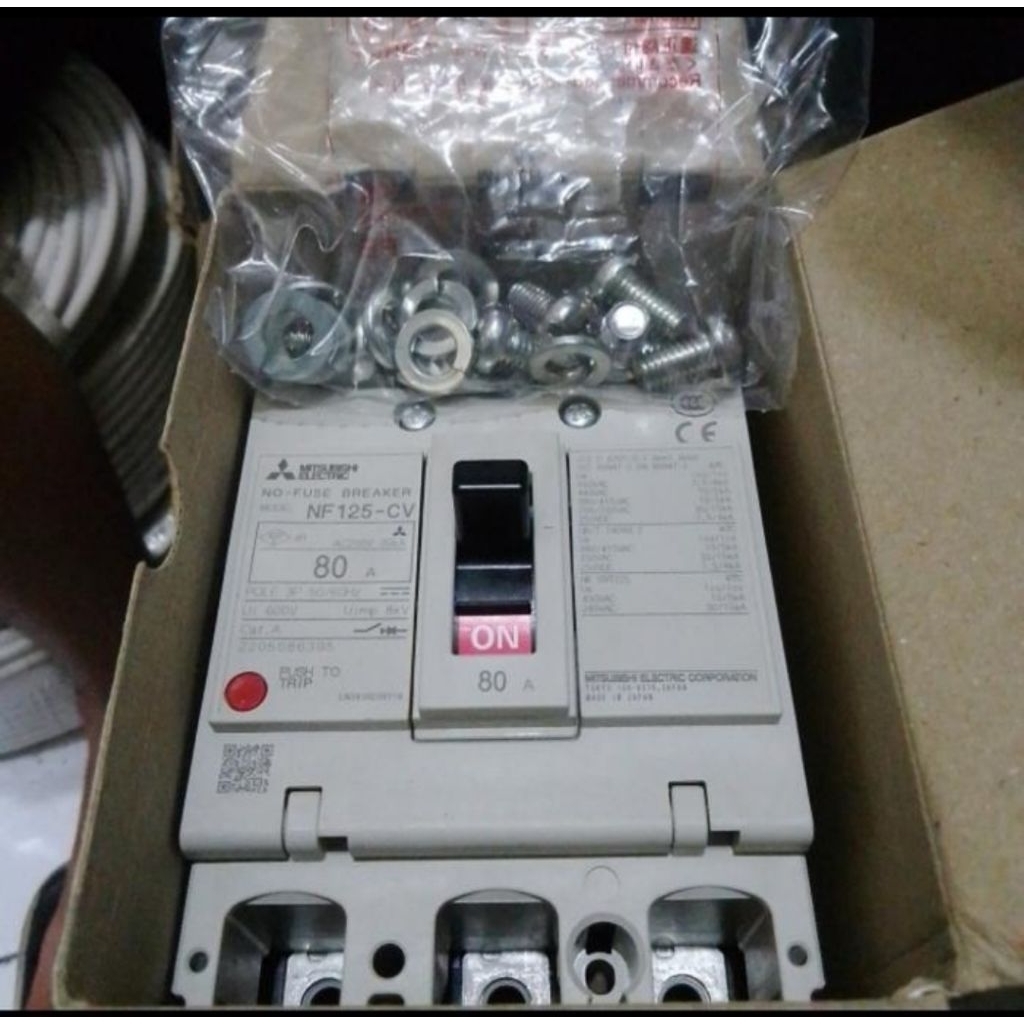 MCCB/NFB MITSUBISHI NF125-CV 3P 80A/MCCB BREAKER MITSUBISHI 3P 80A NF125-CV ORIGINAL
