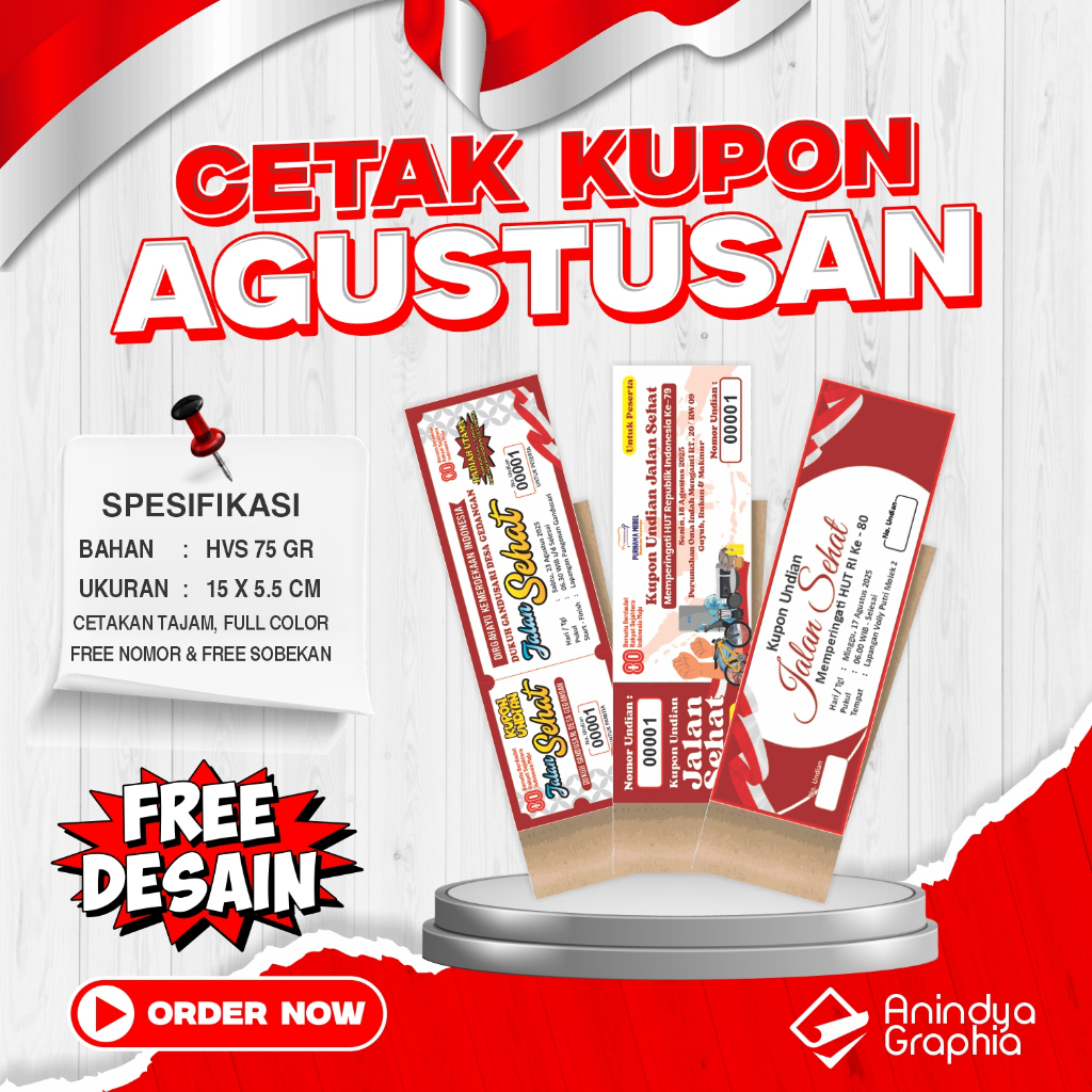 CETAK KUPON JALAN SEHAT || DOORPRIZE || UNDIAN