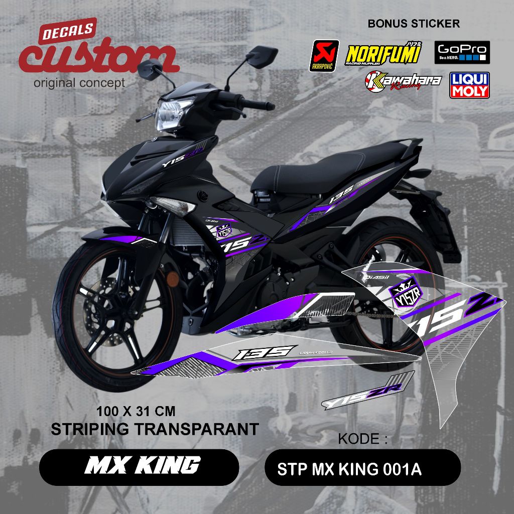 striping transparan yamaha mx king decal stiker transparan jupiter mx king 150