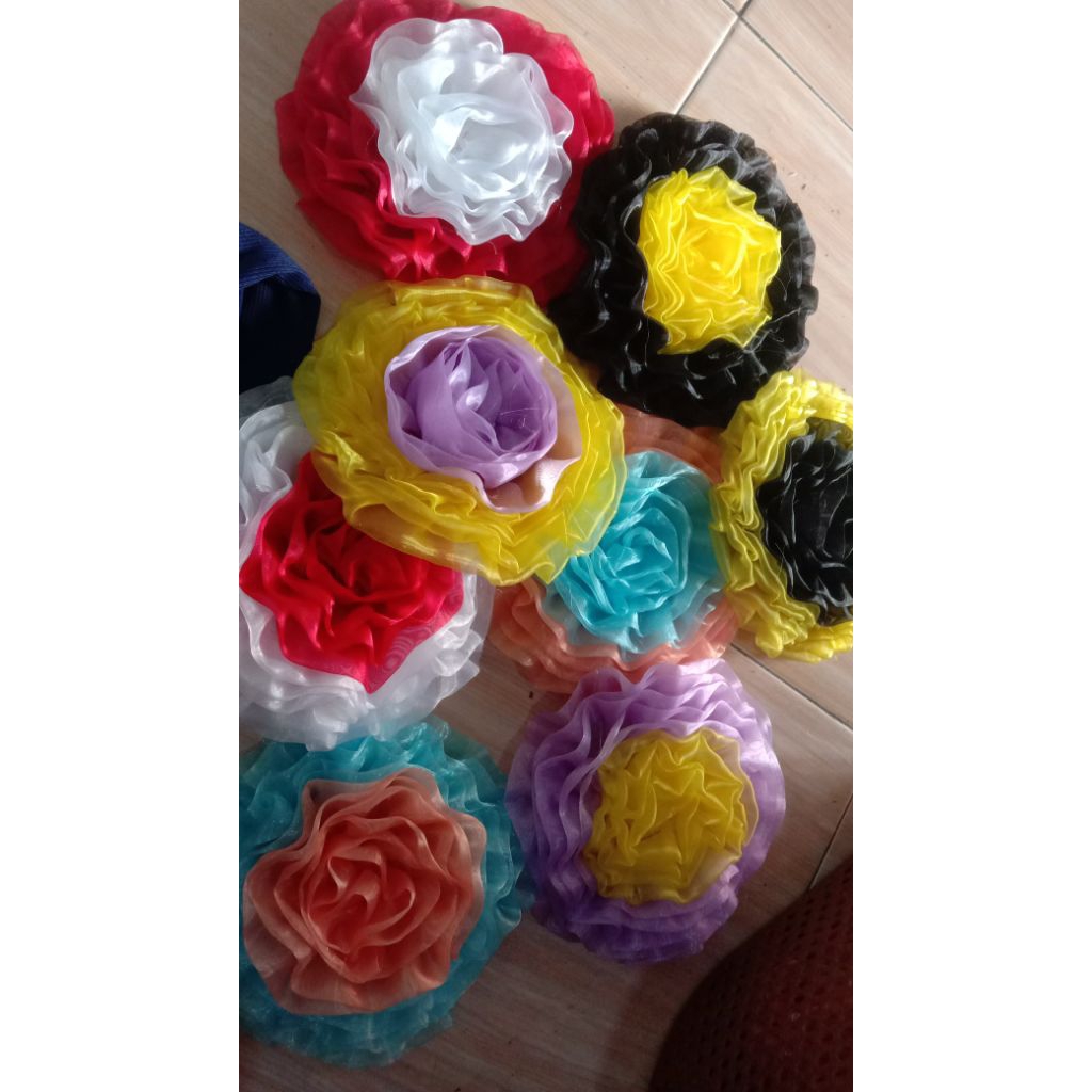 Hiasan Kepala Mayoret Bunga Organdi / Bunga Mawar Organdi / Aksesoris Kepala Mayoret / Mayoret / Kai