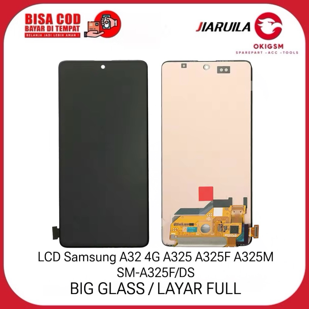 LCD T Samsung A32 4G A325 A325F A325M SM-A325F/DS Big Glass Layar Full