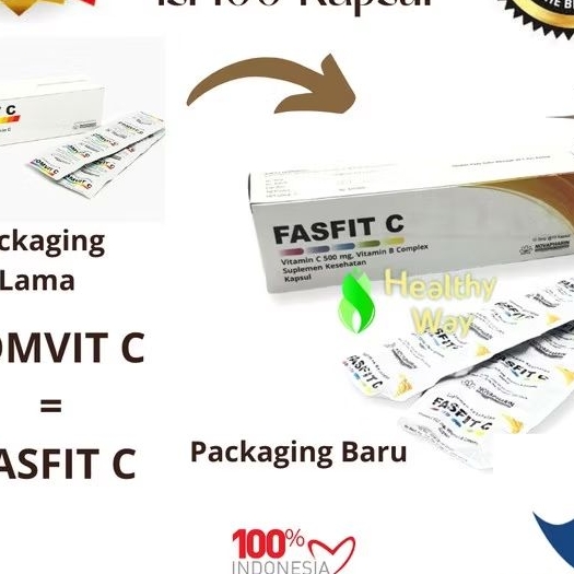 COMVIT C Vitamin C 500MG + B Complex Murah 1 Box isi 100 Kapsul
