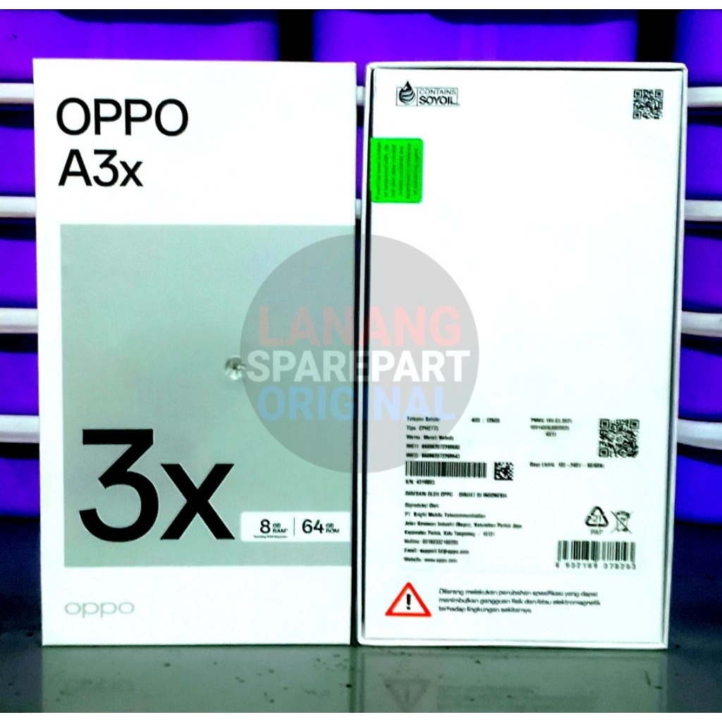 DUS BOX HP KOTAK CELLULER OPPO A3X RAM 8/64 COPOTAN ASLI BAWAAN DUS HP ORIGINAL