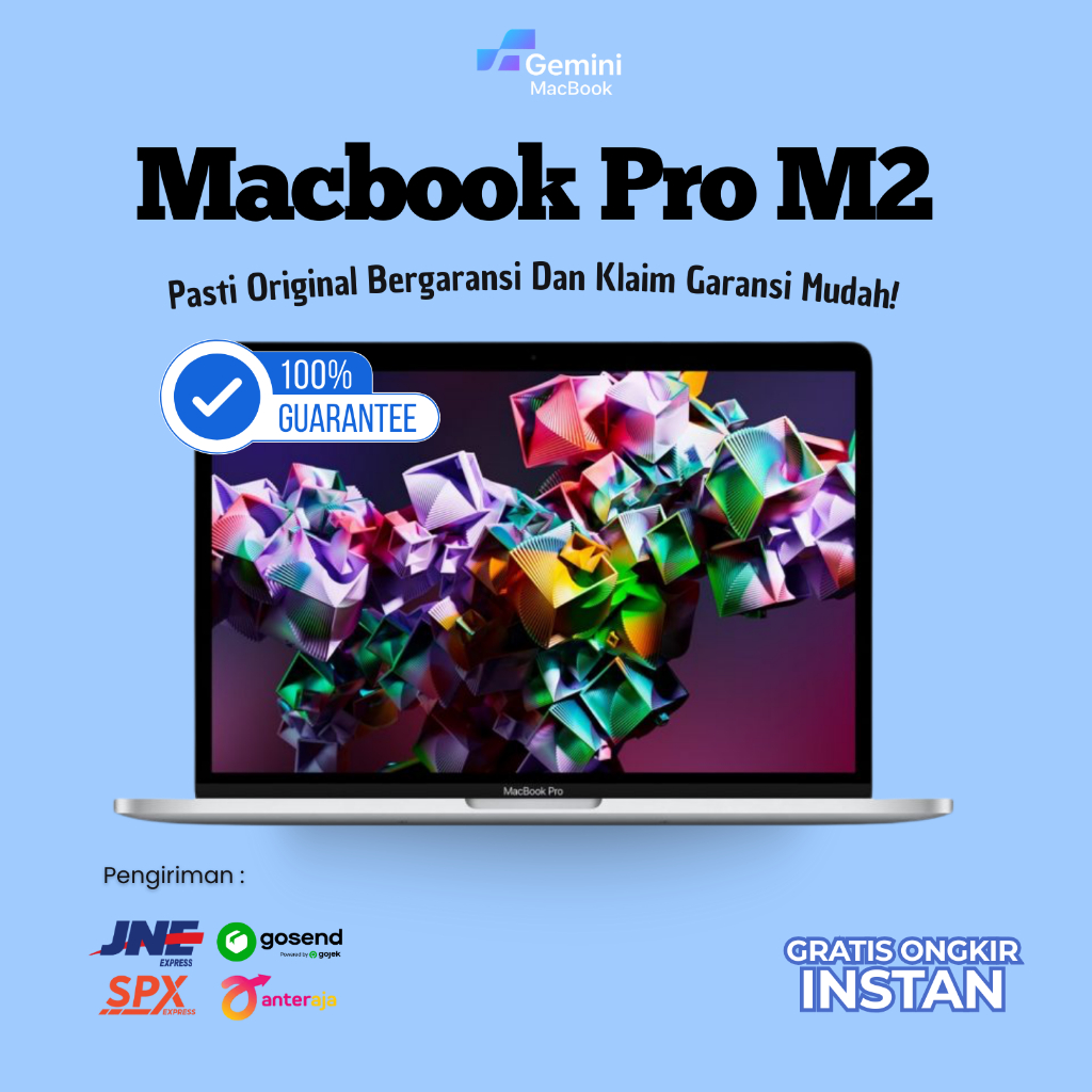 MacBook Pro Retina 13 Inch Touch Bar M2 Chip Ram 8 16 SSD 128 256 512 Second Garansi Space Grey Silv
