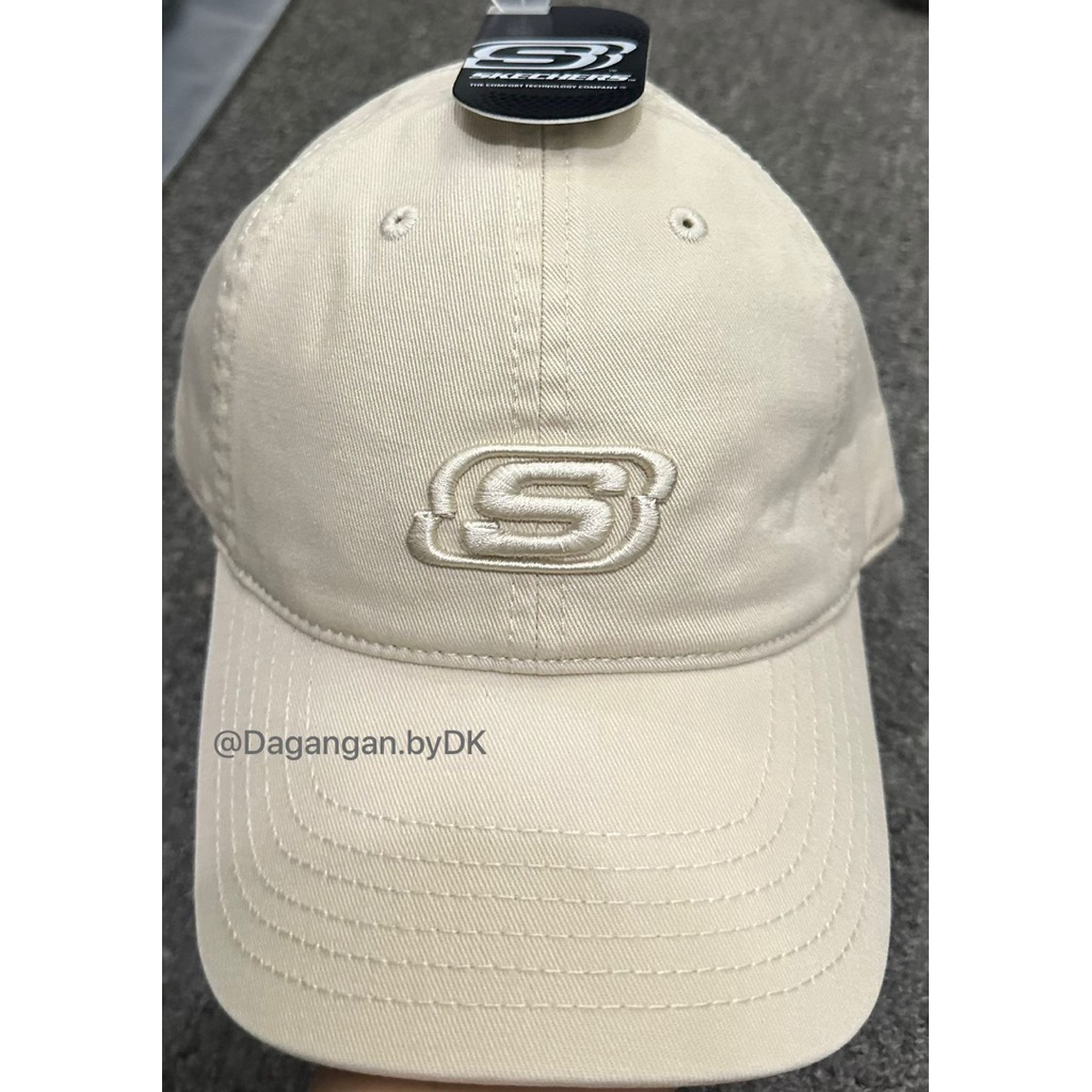 Topi Running Skechers 3D Logo Original 100% Beige Cream