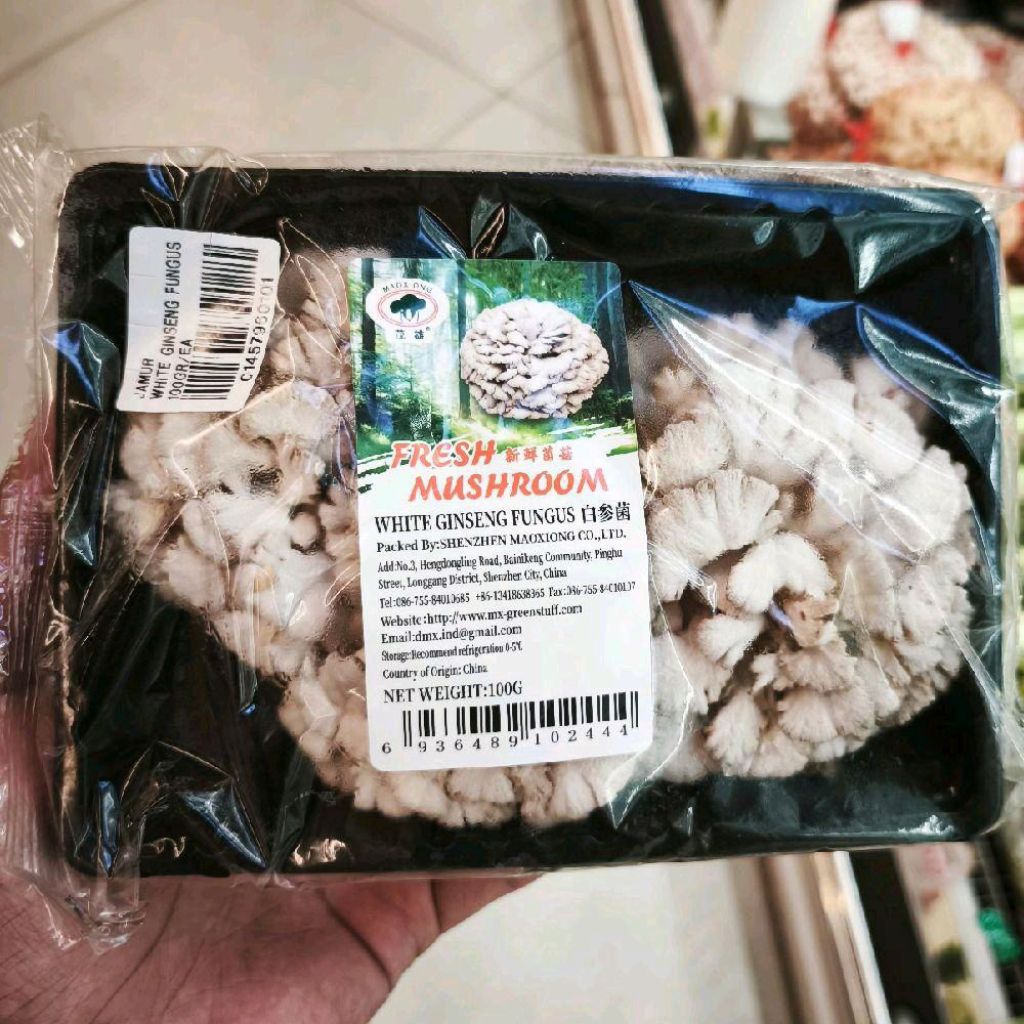 

Jamur white ginseng fungus mushroom fresh -+100 gram