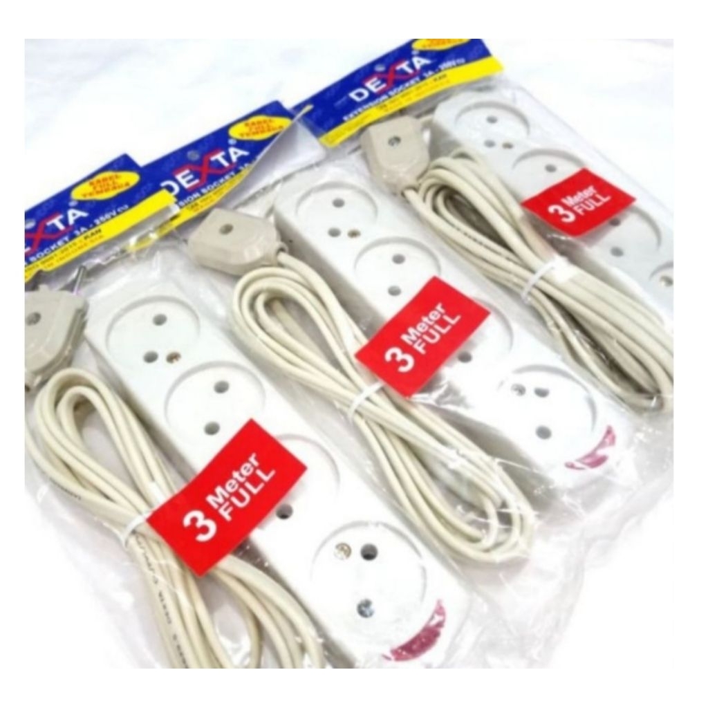 stop kontak  Dexta  3 meter 4 lubang 