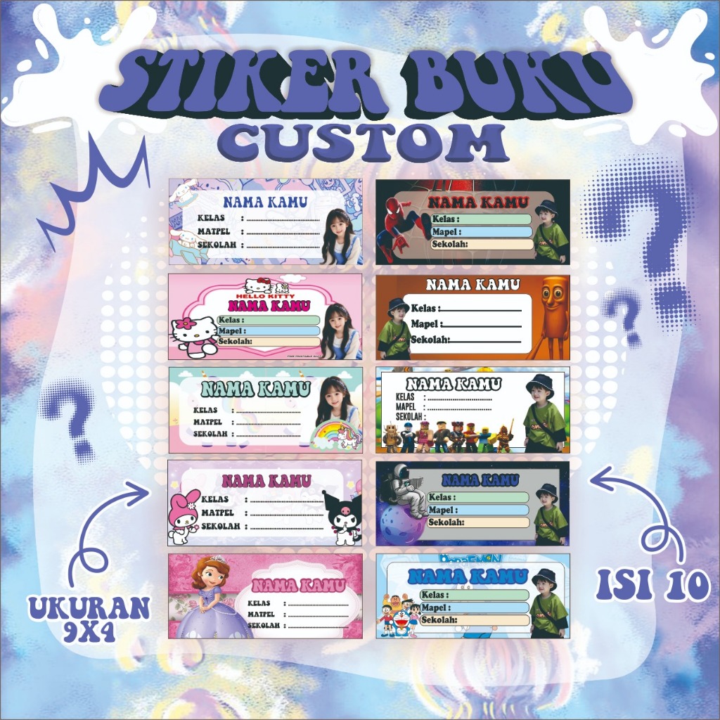 

STIKER BUKU MATA PELAJARAN SEKOLAH CUSTOM FOTO & NAMA