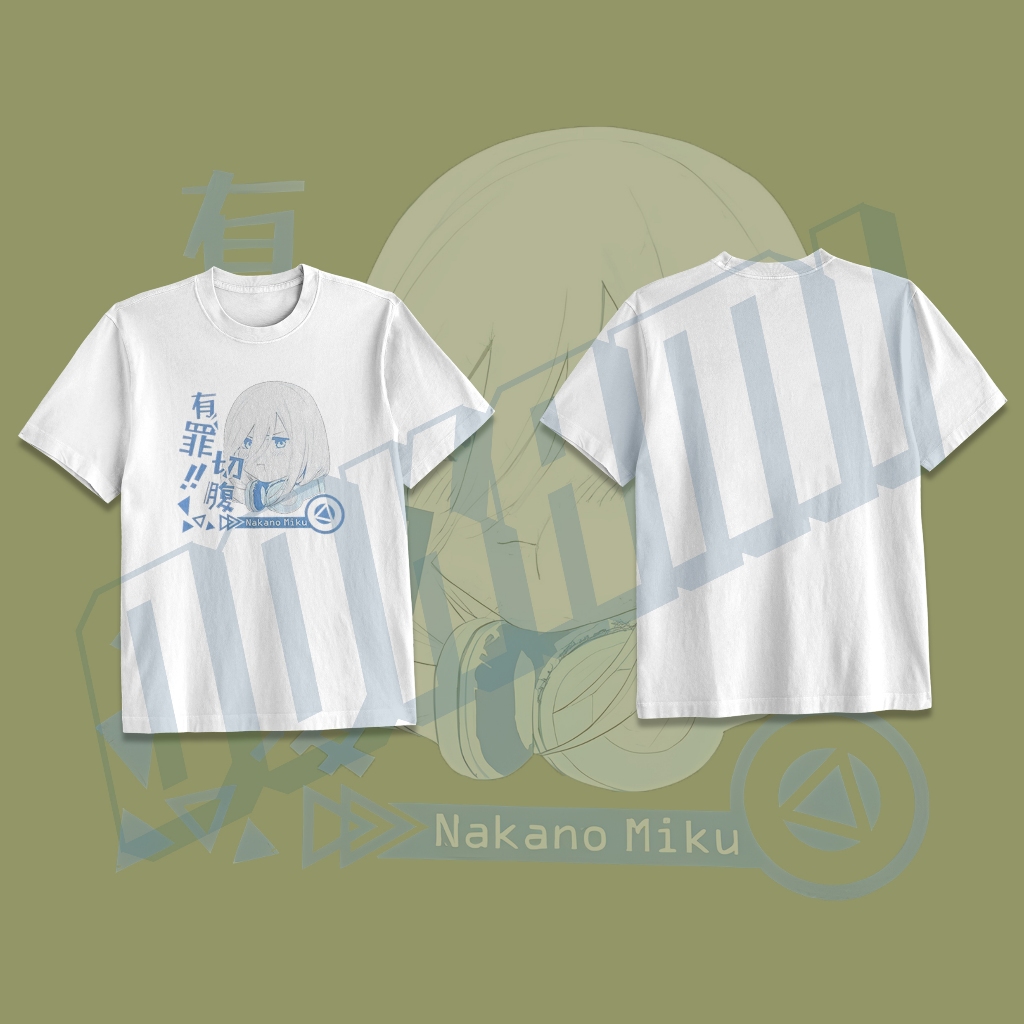 Kaos Anime Gotoubun No Hanayome Miku Nakano unisex