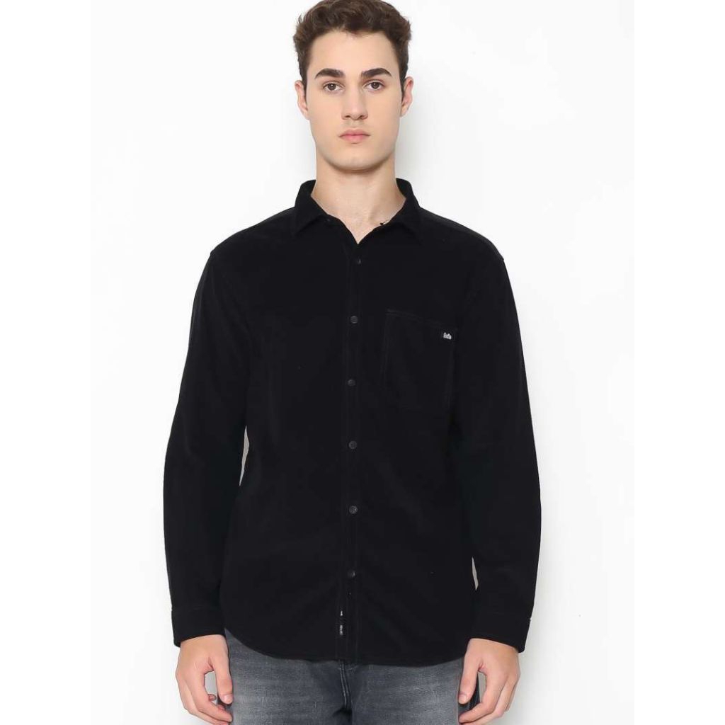 Kemeja corduroy lengan panjang KLL551 LOIS ORIGINAL PRIA WARNA HITAM BLACK KEREN