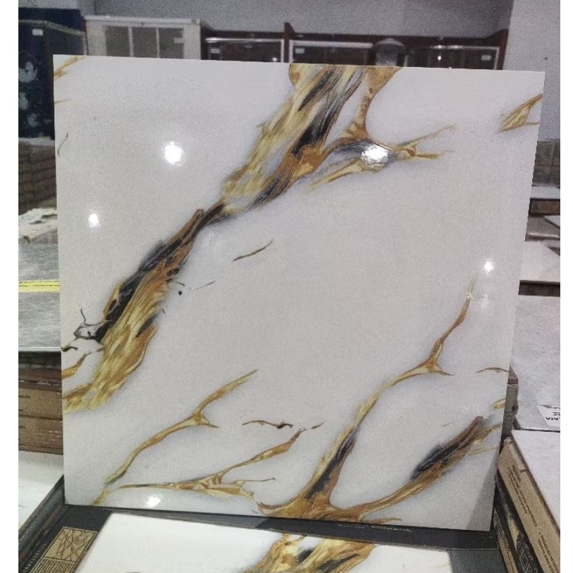 Keramik Platinum motif marmer Louis Gold Rec 50x50 Kw1 (cutting kilap)
