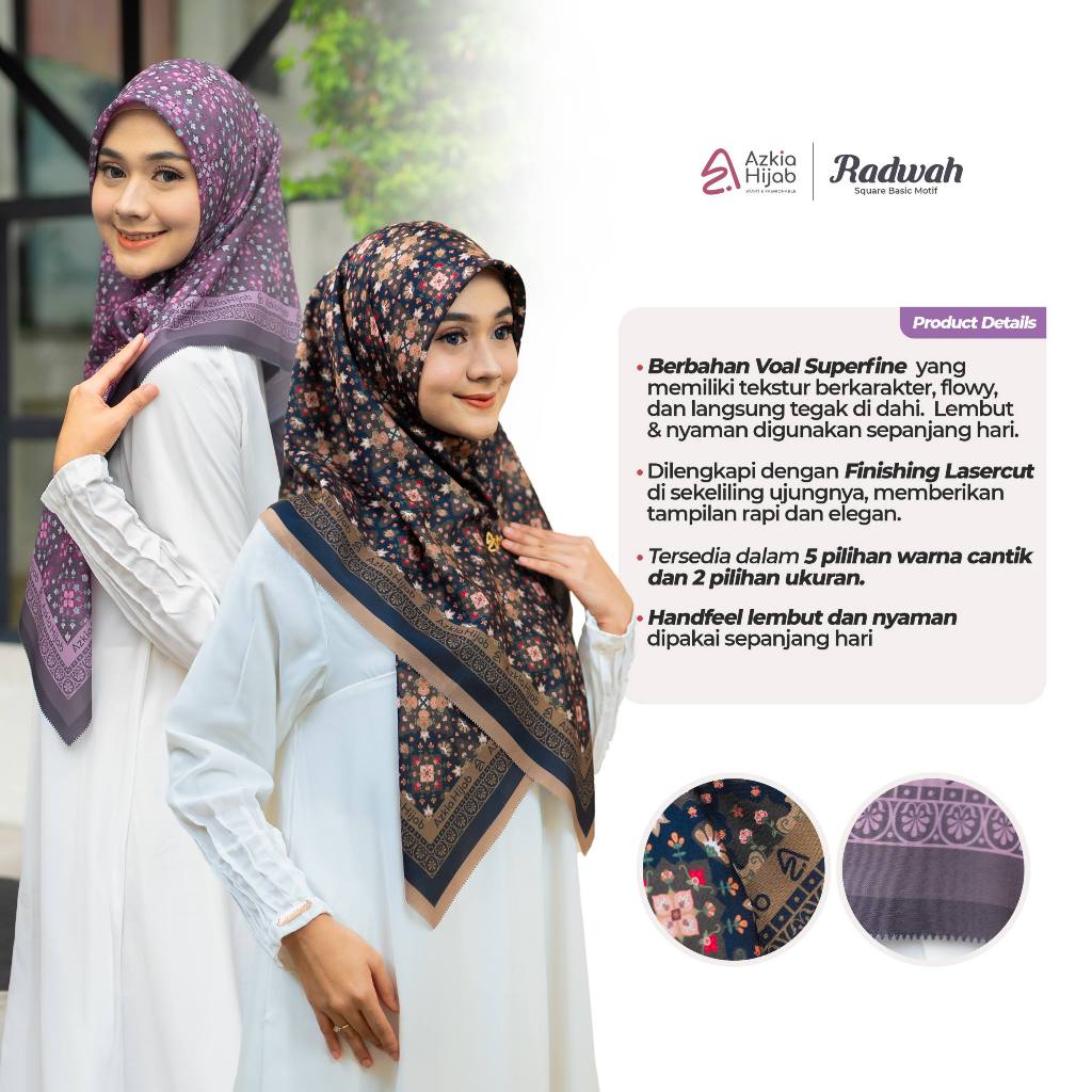 New Segi Empat Square Basic Radwah Azkia Hijab