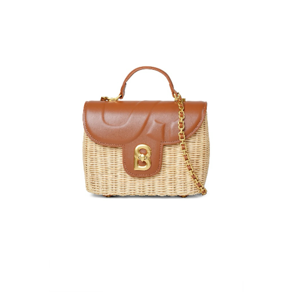 Buttonscarves As Is Alma Rattan Bag Medium - Caramel