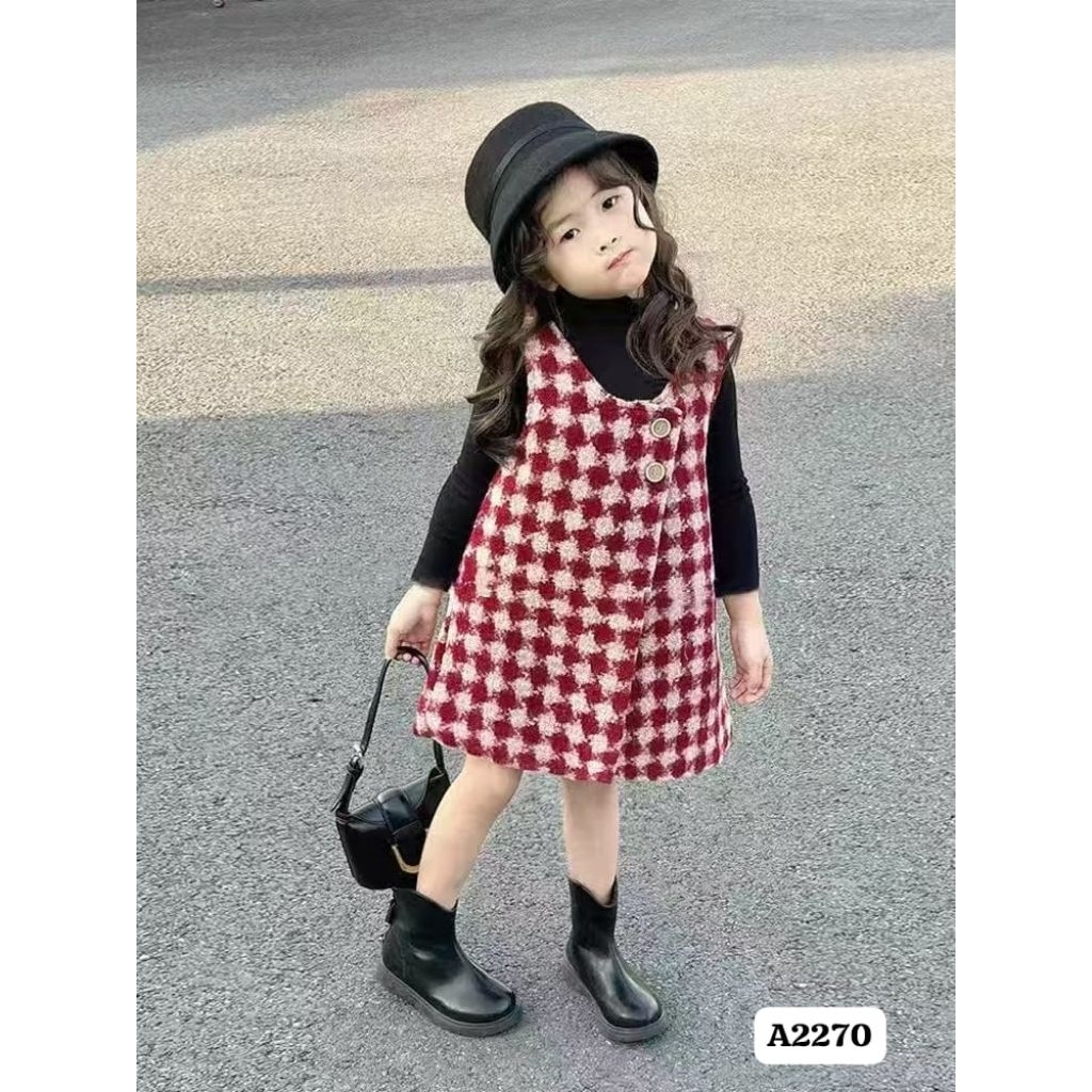 dress 2in1 anak import