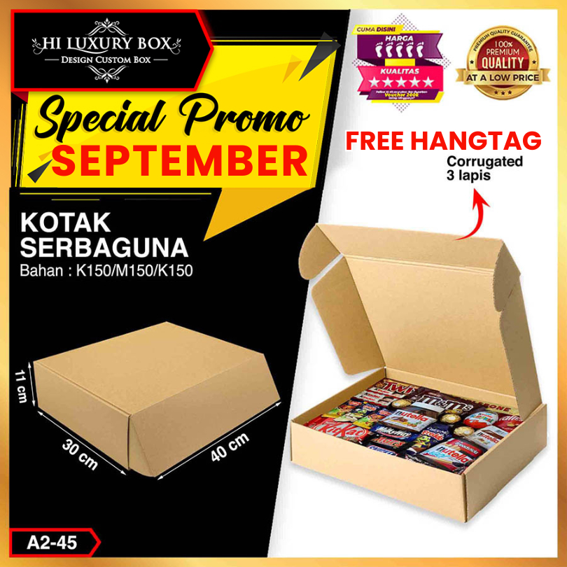 

Kotak kardus - Packaging Coklat Polos Uk 40x30x11 Cm - A2-45